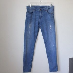 Distressed Denim Boyfriend Jeans